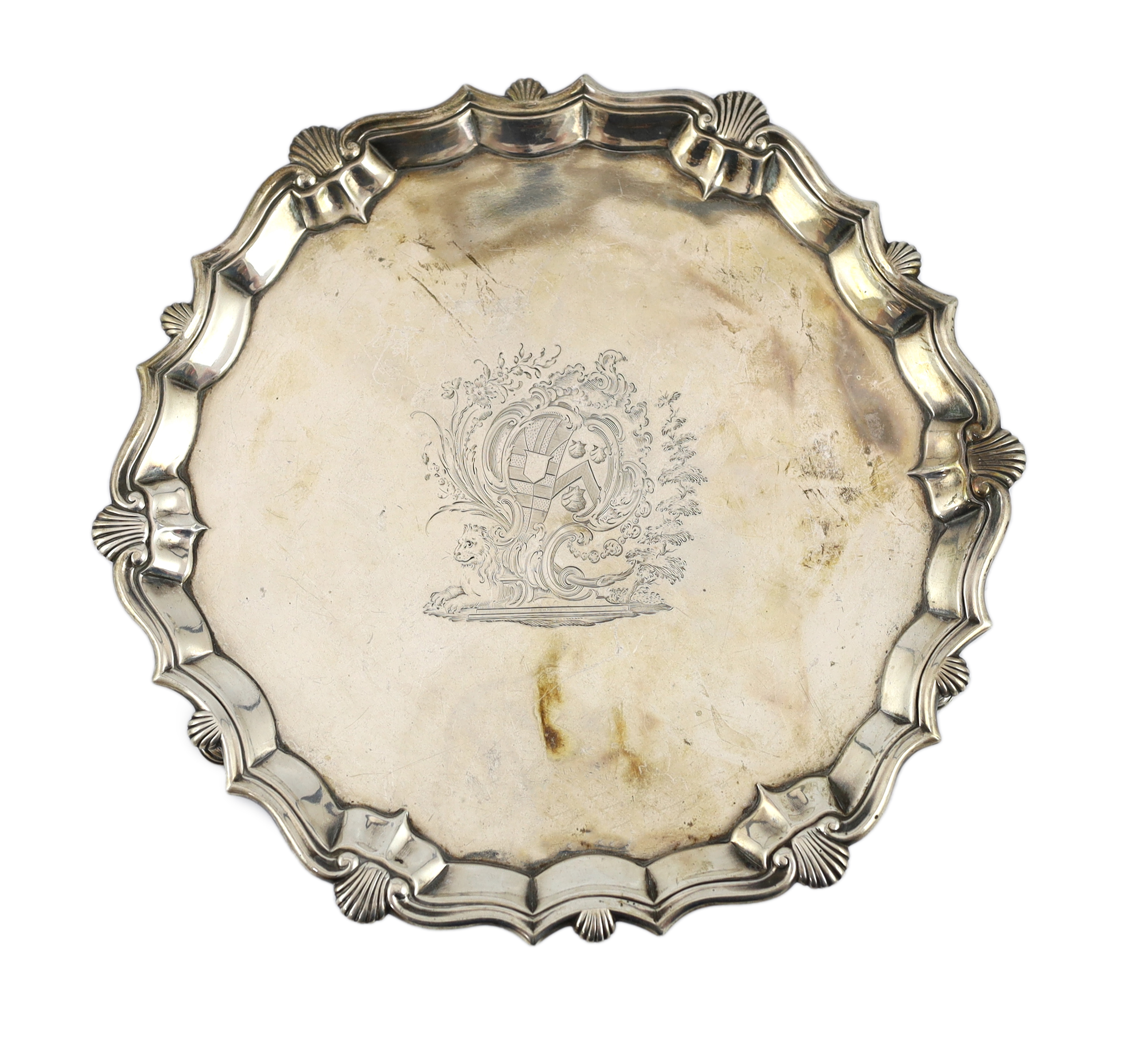 A George II silver salver, by John Robinson II